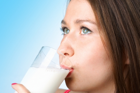 woman with glass milk